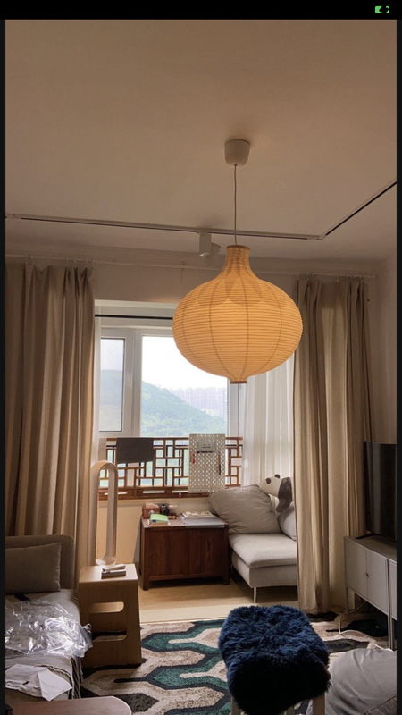 Ikea Risbin Pendant Lampshade Onion Paper Art Lampshade Living Room Bedroom Lamp Beige 57cm