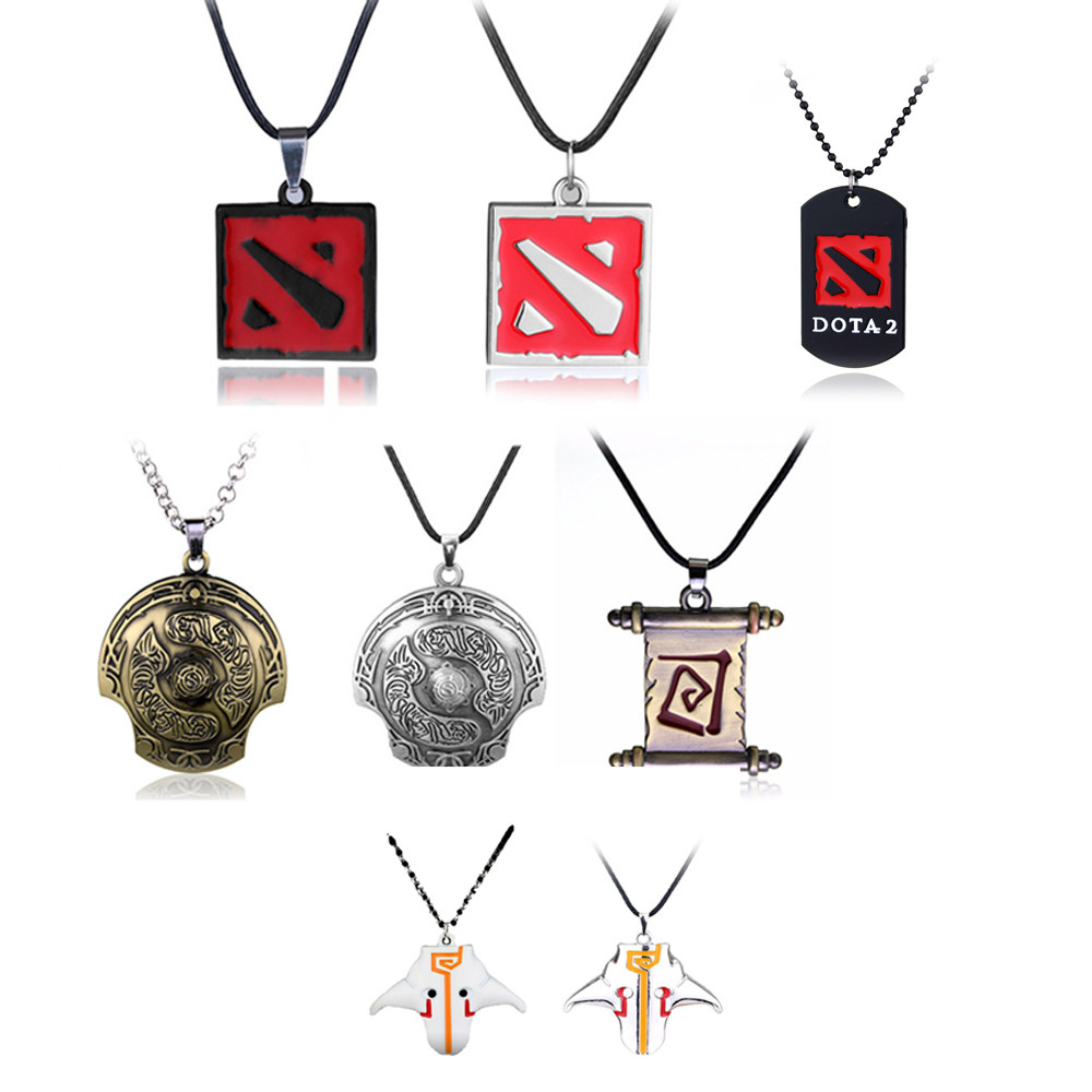 Best selling DOTA2 Dota 2 Immortal Shield Transfer Scroll Sleeve Dragon Hook Necklace Retro Pendant Small Gift