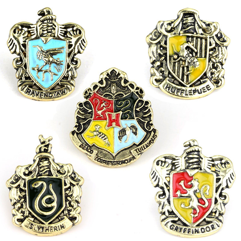 Foreign Trade Hot Selling Film and Television Four Colleges Brooch Harry Potter Hogwarts School of Witchcraft and Wizardry School Emblem