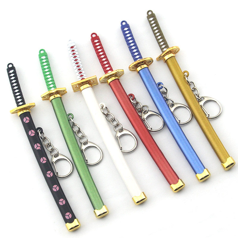 Anime One Piece Sauron Weapon Knife Buckle Keychain 15CM Sasuke Grass Sword Keychain Accessories Pendant