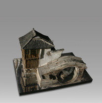 Chinese ancient construction miniature scene model restoration of a residential original design art collection of a residential house in Zhouzhuang