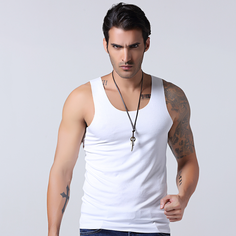Men's Seamless Vest Summer Stretch Modal Sports Slim Fit Korean Style Tight-Fitting Base Layer Trendy Thin Round Neck