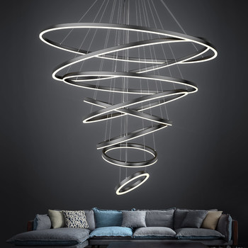 Duplex Chandelier Living Room Lamp Modern Minimalist Light Luxury Villa Staircase Creative Personality Art Lighting Internet Celebrity Lamps