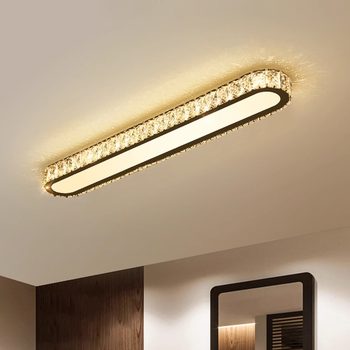 Light Luxury Crystal Corridor Aisle Light, Long Strip Cloakroom Light, Modern Minimalist Balcony Light, Entryway Ceiling Light Fixture