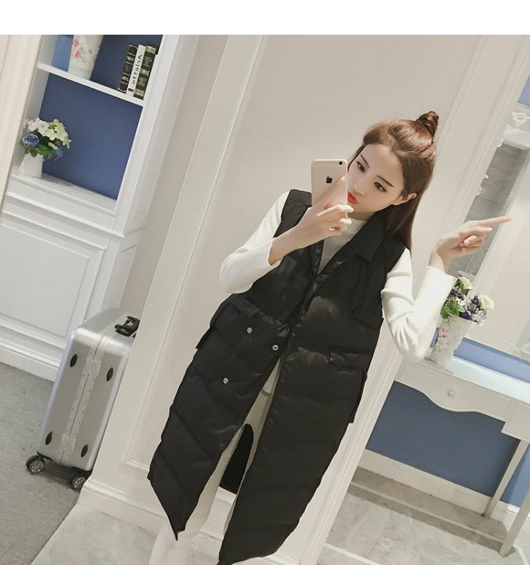 Vest nữ dài 2018 thu đông 2018 phiên bản thời trang Hàn Quốc mới đã được làm dày lên xuống áo vest cotton cotton áo khoác mùa đông nữ