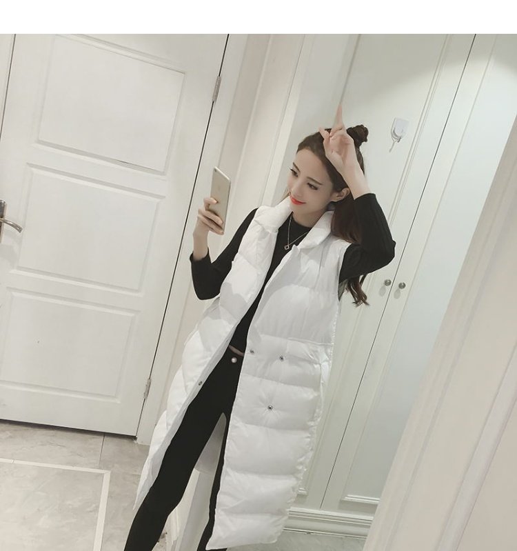 Vest nữ dài 2018 thu đông 2018 phiên bản thời trang Hàn Quốc mới đã được làm dày lên xuống áo vest cotton cotton áo khoác mùa đông nữ