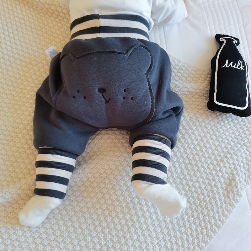 Baby pants autumn and winter style Gardown thickened boy 1-2 years old female baby big fart pants 3 warm and protective belly big PP pants