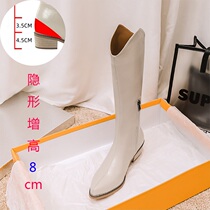 Western Cowboy Boots Mid-Cylinder Boot 2021 Thickened long cylinder boot However high heel rider boot with high heel Cavaliers boots