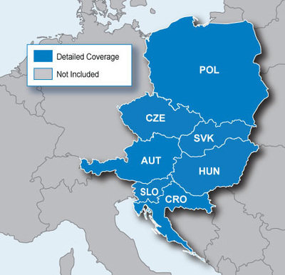April 2021 Garmin Eastern Europe Poland Czech Hungary Croatia GPS Navigation Map