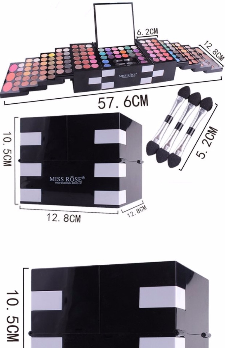 MISS ROSE 142 phấn mắt 3 màu má hồng 3 màu phấn mắt trang điểm set box Makeup Makeup Makeup đặc biệt - Bóng mắt bảng mắt hàn quốc