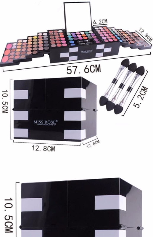 MISS ROSE 142 phấn mắt 3 màu má hồng 3 màu phấn mắt trang điểm set box Makeup Makeup Makeup đặc biệt - Bóng mắt