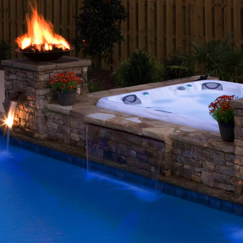 Large waterfall water outlet stainless steel flow sink Courtyard Garden Fish Pool Water Landscape water wall Water curtain wall Custom