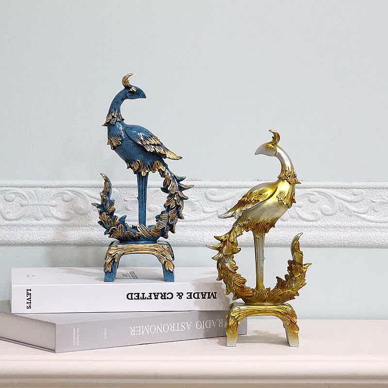 Light luxury home accessories decoration living room TV wine cabinet retro phoenix decoration artistic creativity European style porch decoration