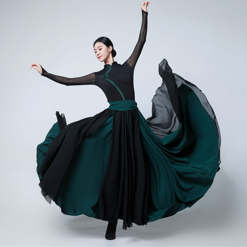 Mongolian Dance Performance Costume Art Exam Large Skirt New Ethnic Practice Half Skirt Long Skirt Set for Adult Women