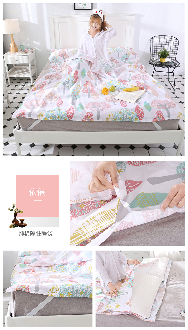 Du lịch xách tay bông người lớn du lịch bẩn bẩn túi ngủ khách sạn chống bẩn quilt đơn đôi bông siêu nhẹ bốn mùa