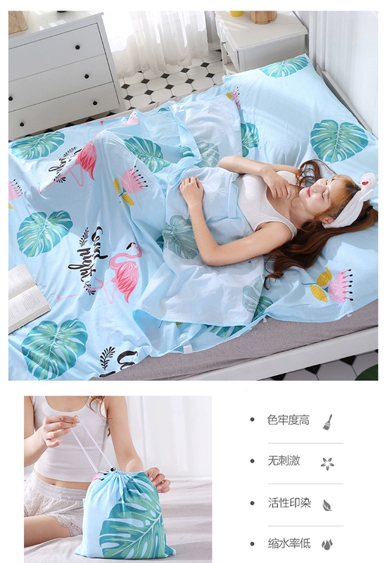 Du lịch xách tay bông người lớn du lịch bẩn bẩn túi ngủ khách sạn chống bẩn quilt đơn đôi bông siêu nhẹ bốn mùa