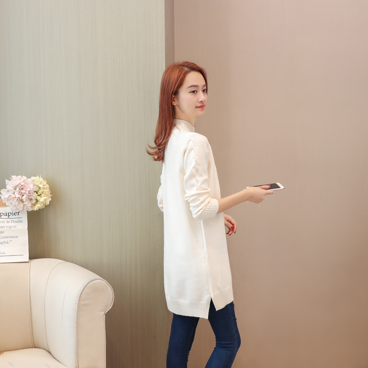 Đặc biệt hàng ngày mùa thu và mùa đông dài đan headband màu rắn áo len nữ đính cườm lỏng tay áo dài đáy quần áo phụ nữ áo thun form rộng