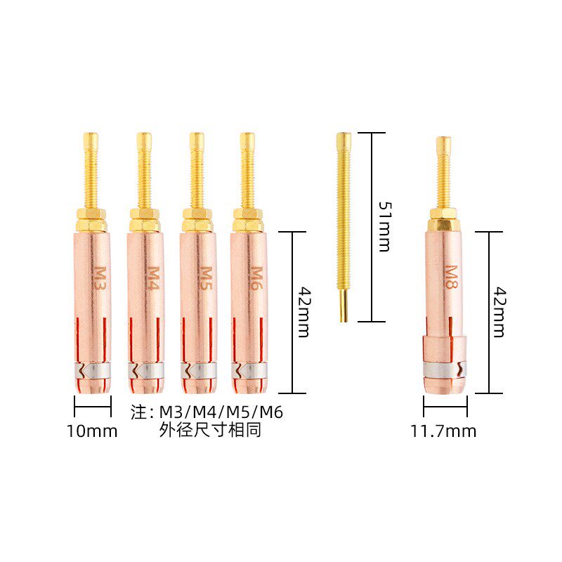 Black wolf screw welding machine clamp welding head of changzhou golden ball M3 M4 M5 welding accessories