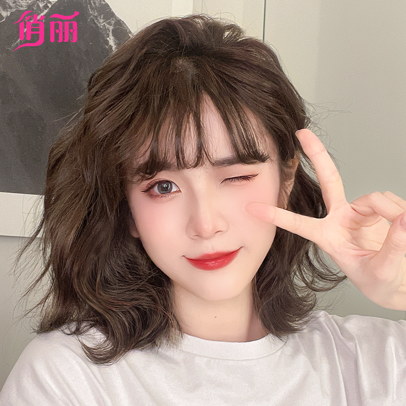 Wig Wool Roll Short Hair Styling Summer Emulation Hair Natural Daily Reduction Age Round Face Wig Woman Long Hair Full Head Sleeve