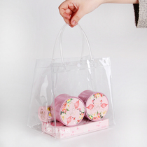 Manufacturer Transparent Shopping Bag Plastic Bag Gift Handbag Cosmetics Cashier Bag Clothing Bag Custom LOGO