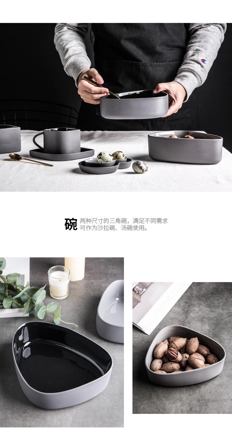 Creative ceramic coffee cups and saucers suit English afternoon tea cups matte enrolled abnormity sugar bowls contracted Europe type small key-2 luxury