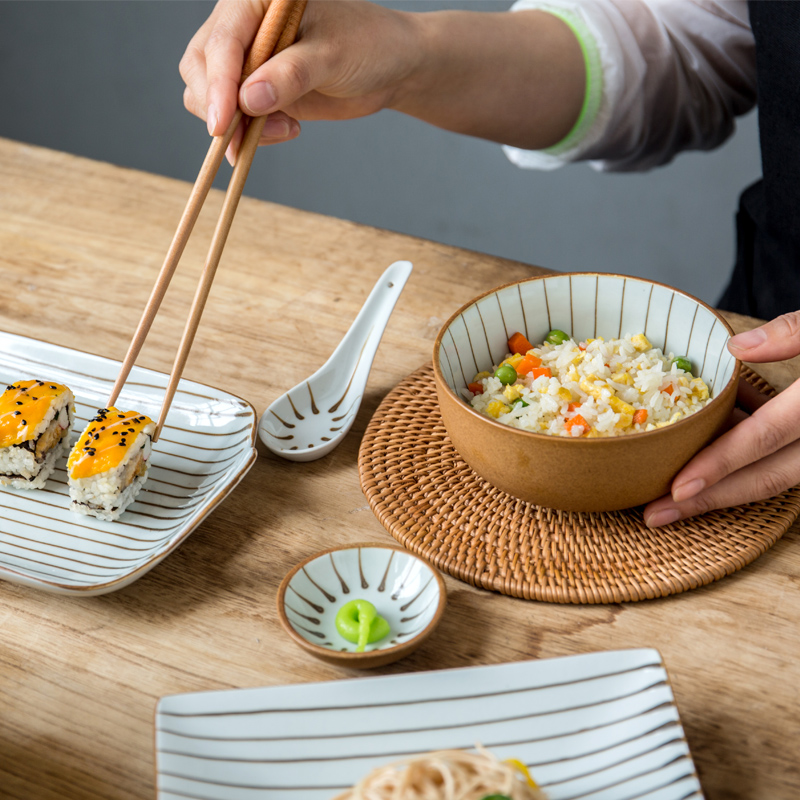 Jian Lin, Japanese ceramics tableware household jobs soup bowl rectangular plate ears bowl dish dish dish move left endgame