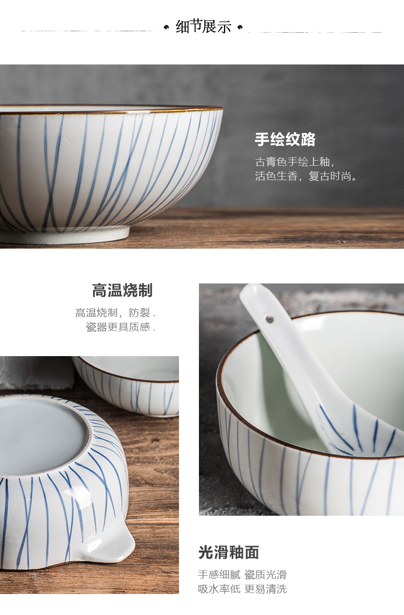 Jian Lin home eat rice bowl Japanese - style tableware dishes European ceramic pot soup bowl ears bowl rice bowls see green