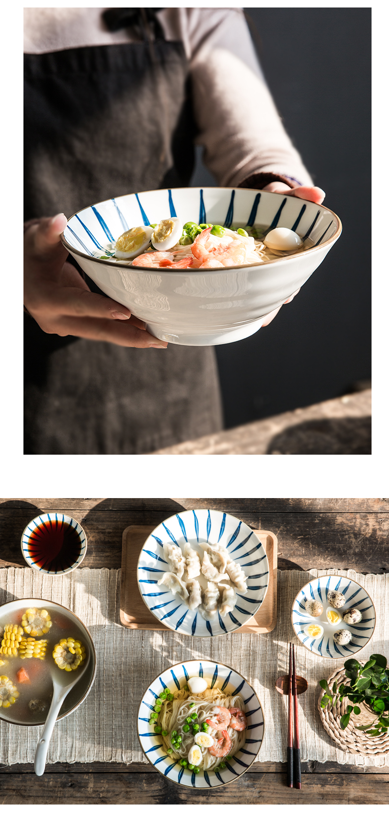 Jian Lin, a Japanese high temperature ceramic plate loading housewarming gifts home dishes suit household porcelain tableware bluegrass