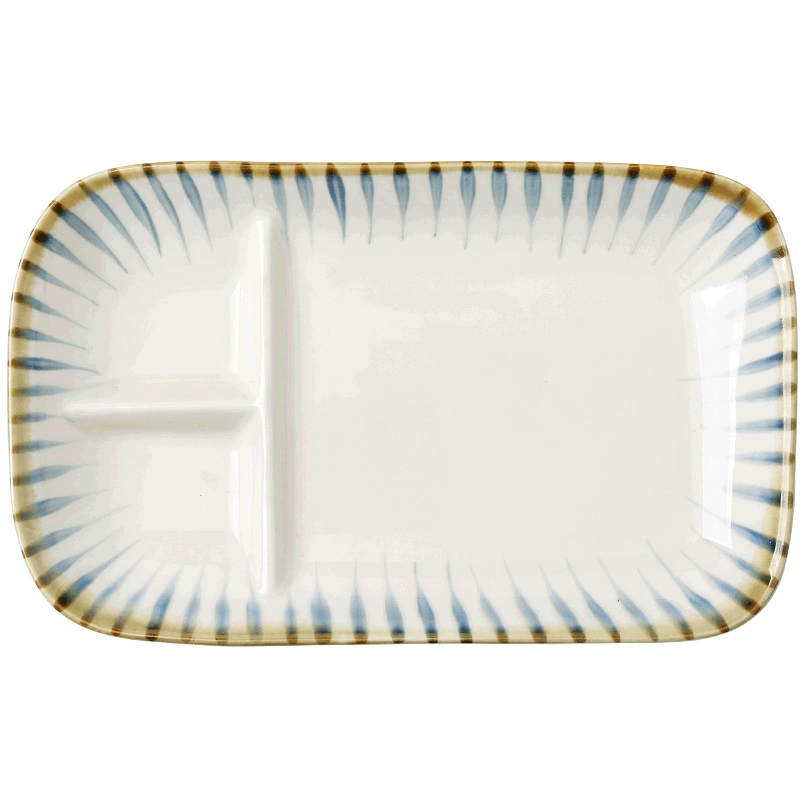 Snacks Japanese frame plate ceramic dish of hot pot dishes flavor dish of children 's breakfast tray under the glaze color blue and white