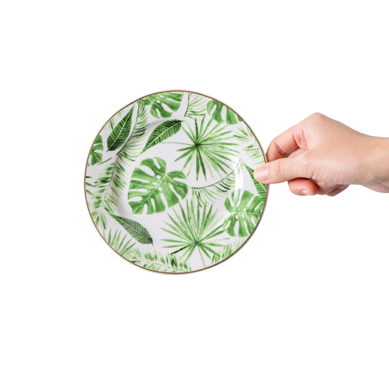 Jian Lin ins Nordic tableware plant leaves creative household ceramic disc beefsteak plate of flat plate