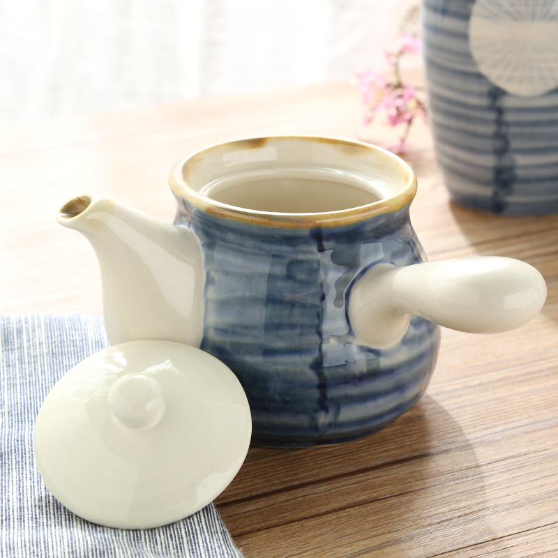 Jian Lin creative Japanese ceramics capped vinegar sauce pot restaurant kitchen supplies pot of blue and white