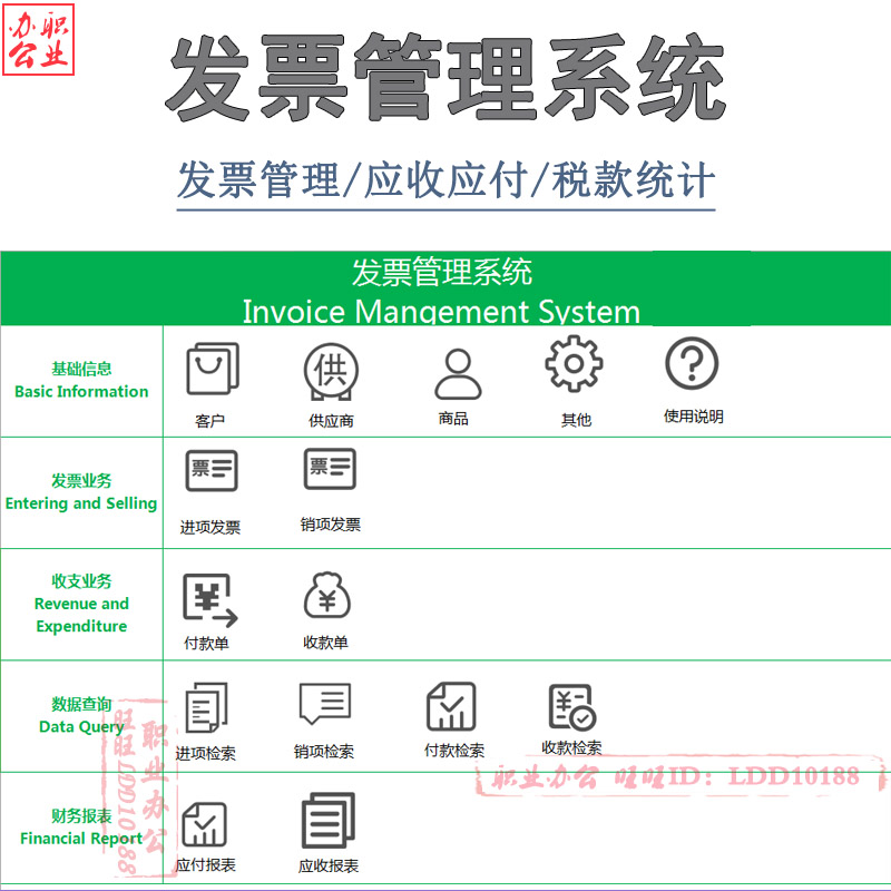 Financial Accounting Invoice Incoming item Management receivables payable Counter-current account collection Payment management Excel Templates