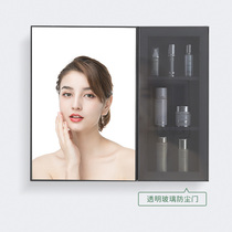 New Light Lavish Space Aluminum Mirror Cabinet Bathroom Mirror Case Wall-mounted Mirror Cabinet Hotel Toilet Mirror Shelf