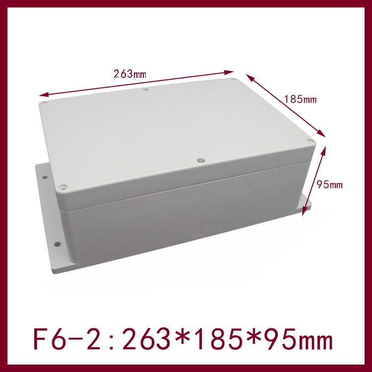 263*185*95mm waterproof junction box F6-2 ABS plastic box with ears IP65 electrical sealing box