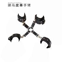 Sexy handcuffs passion bed sm cross buckle handcuffs shackles fun bondage belt reverse back bondage master-slave supplies
