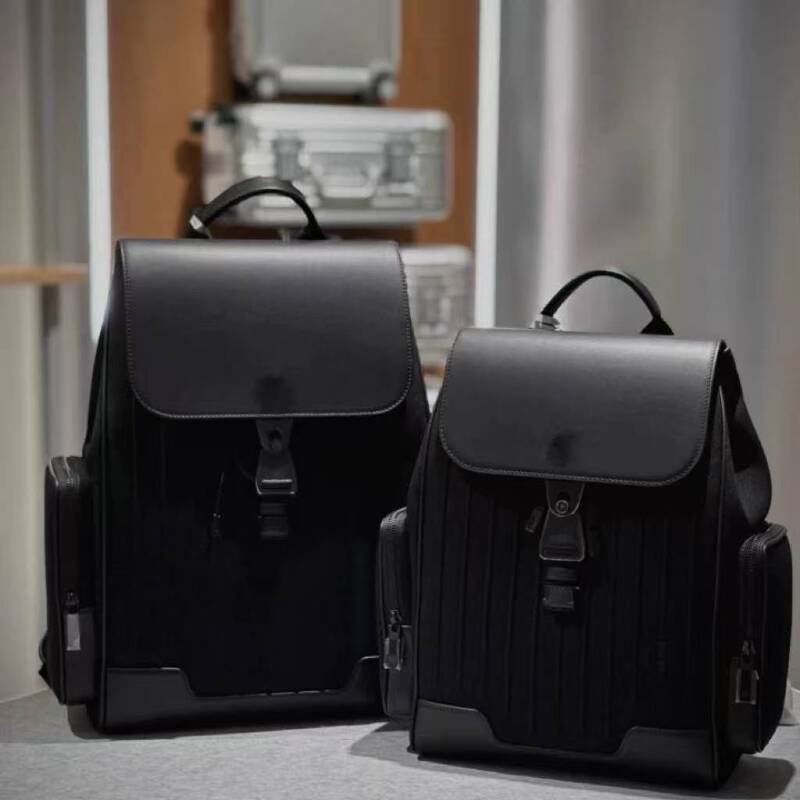 Official Website R Brand Never Still Large Backpack Flip-Top Nylon School Bag Travel Bag Backpack Black Warrior
