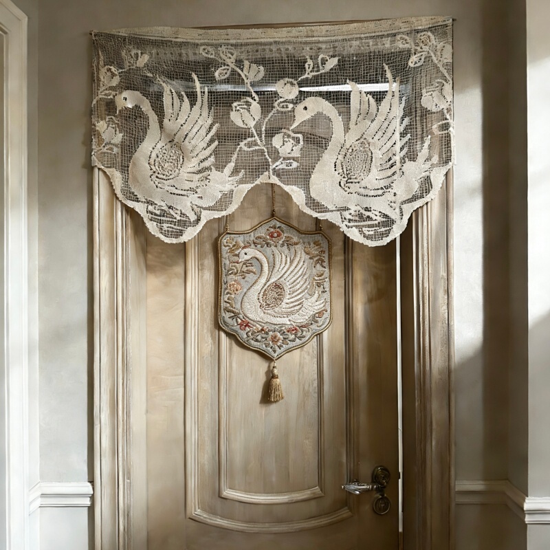 Z 819m Color Cotton High-Quality 55cm Handmade Swan Lace Trim Mesh Buckle Door Curtain Window Curtain with Cover Cloth Z 819m Color Cotton High-Quality 55cm Handmade Swan Lace Trim Mesh Buckle Door Curtain Window Curtain with Cover Cloth