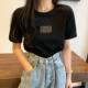 2023 summer new round neck green t-shirt female Korean version of pure cotton simple loose trendy short-sleeved fashion top ins