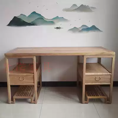 New Chinese elm Zen word table desk Painting table Solid wood desk