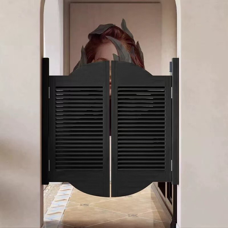 Walnut Solid Wood Door Bathroom Toilet Partition Half-Height Door Kitchen Balcony Small Low Door Sliding Door Wooden Grille