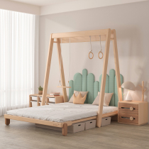 (Good night Superman) Childrens bed swing popsicle bed environmentally friendly beech wood solid wood telescopic House bed childrens room