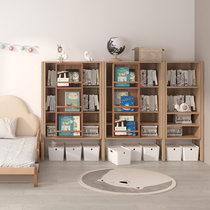 Light custom multi-functional solid wood bookcase childrens bookcase floor rack childrens reading area environmental protection and tasteless