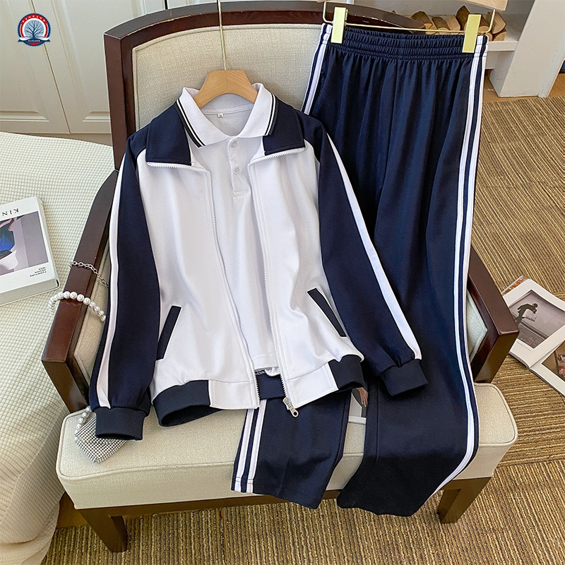 Primary and Secondary School Students' Three-Piece School Uniform Set, Autumn and Winter, Unisex, College Style, Sports Meeting, Campus Long-Sleeve Jacket, Class Uniform, Autumn Primary and Secondary School Students' Three-Piece School Uniform Set, Autumn and Winter, Unisex, College Style, Sports Meeting, Campus Long-Sleeve Jacket, Class Uniform, Autumn
