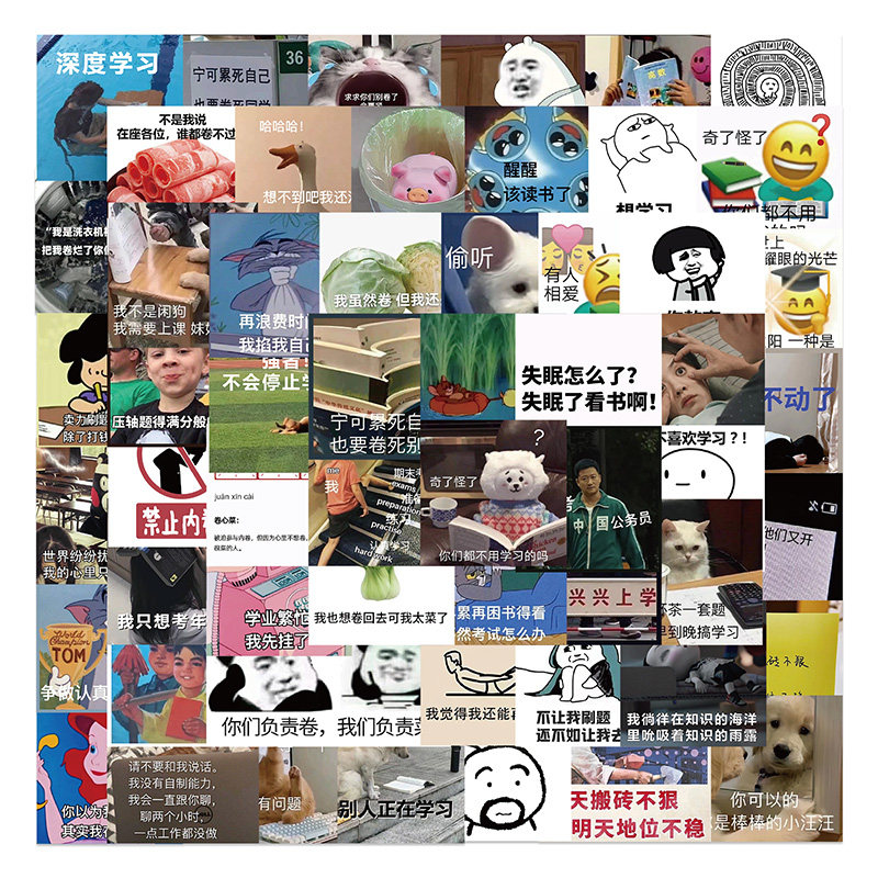 60 sheets of internal volume expression Package funny hand ledger sticker notebook computer water glass decoration waterproof adhesive sticker