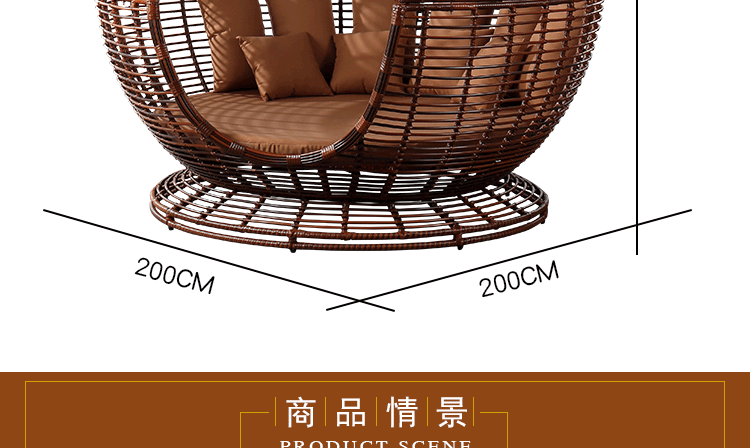 Sân ngoài trời sofa lười khách sạn đồ nội thất mây tùy chỉnh giải trí hồ bơi ngoài trời mây giường sofa tròn bàn ghế để ban công