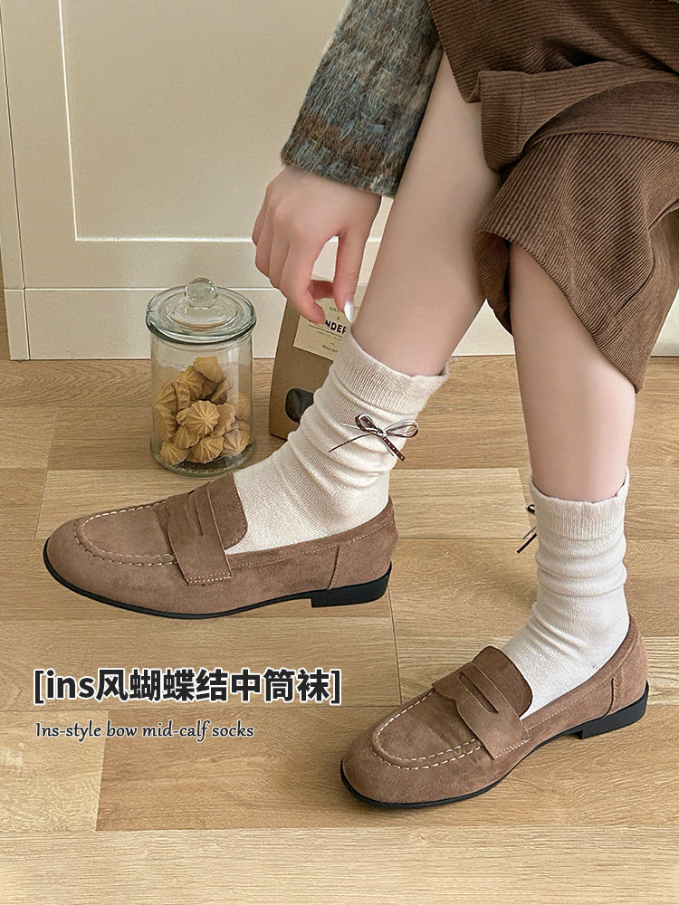 Six-Fingered Mouse Warm Socks for Girls, High Tube, Medium and Large Children, Double Loop, Mid-Length Tube, Autumn and Winter Cotton Socks, Adult Women's Socks