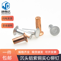 Countersunk aluminum copper solid rivet traffic sign aluminum slot nail flat cone head aluminum rivet M2M2 5M3M4M6