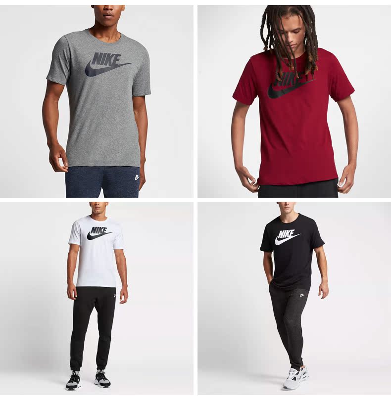 Nike Nike ngắn tay nam Biểu tượng mùa hè áo thun thể thao thoáng khí thấm hút mồ hôi nam ngắn tay - Áo phông thể thao áo thun reebok nam
