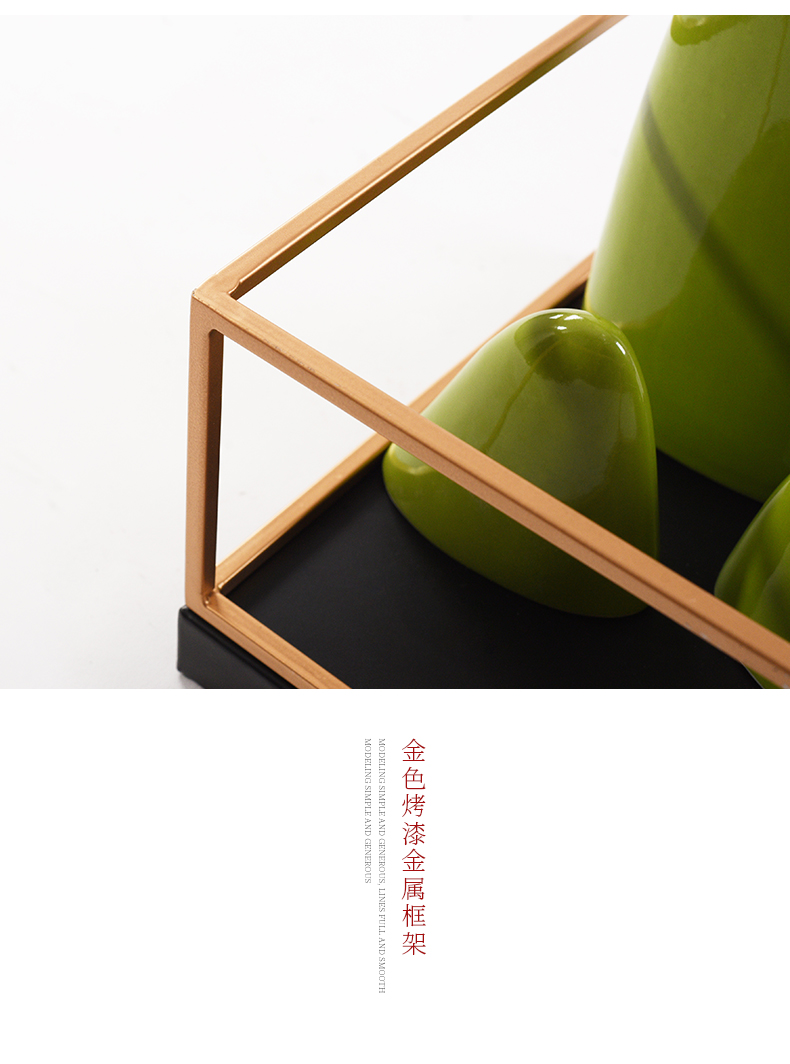New Chinese style originality rockery green ceramic furnishing articles in porch place hotel living room TV ark, soft decoration