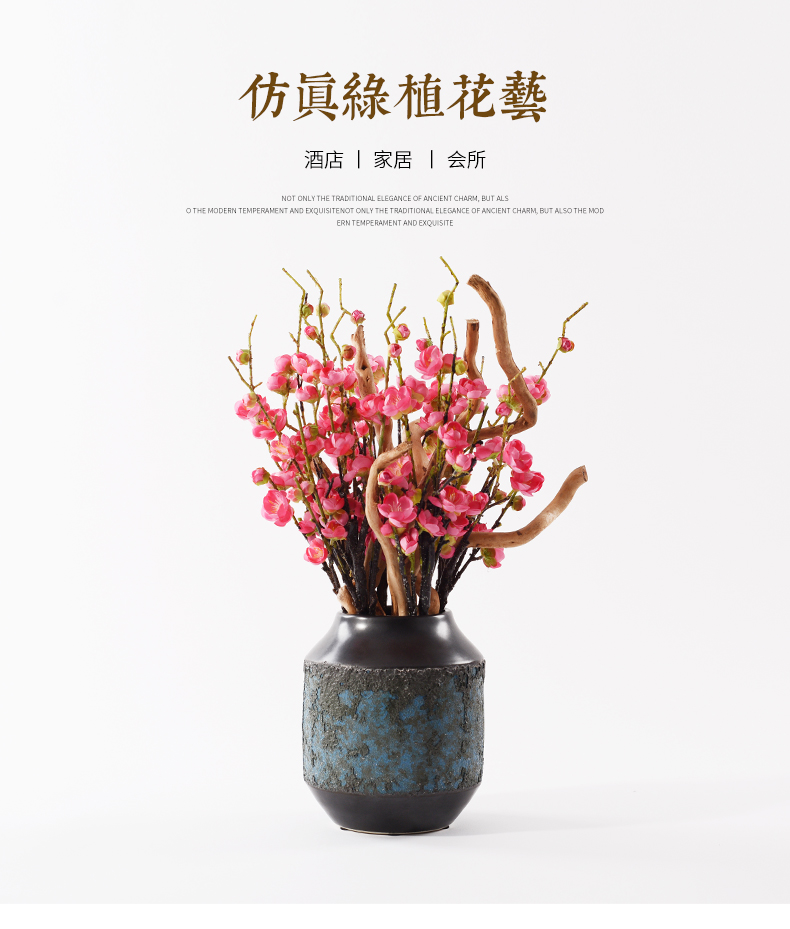 New Chinese style example room sales department zen simulation porch ark side red name plum bonsai the plants produce ceramics furnishing articles